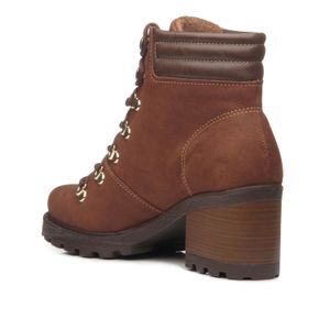 Coturno Pegada Feminino Cano Curto em Couro Terracota 281321-16