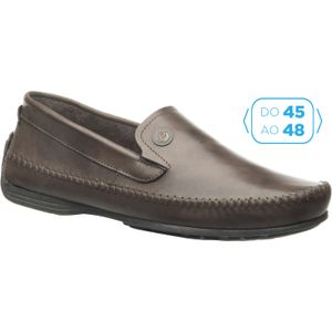 Mocassim Pegada Masculino em Couro Cravo