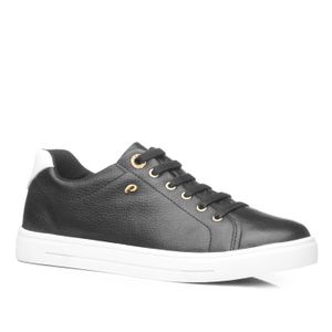 Tenis Pegada Feminino em Couro Preto