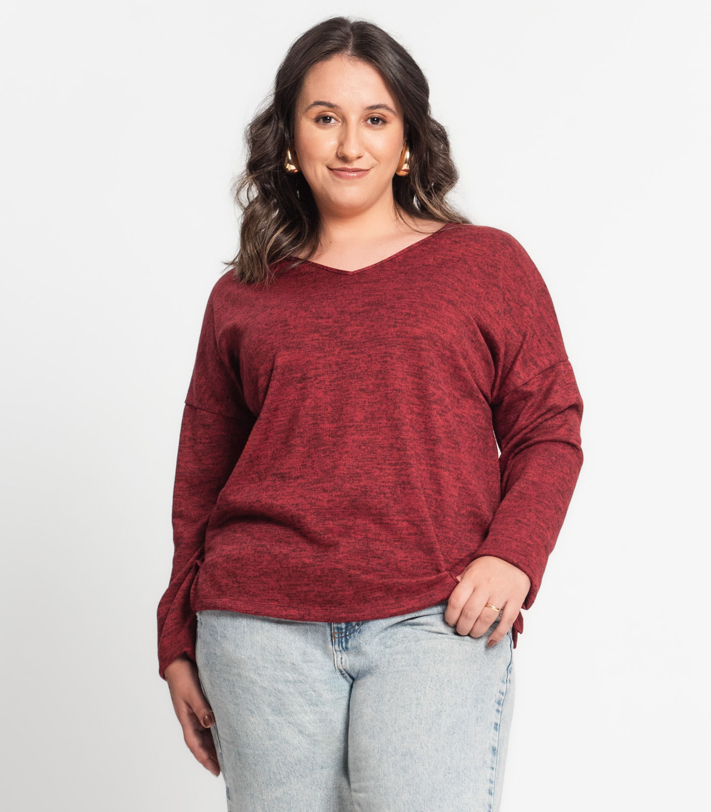 Blusa Feminina Plus Infinita Cor Vermelho