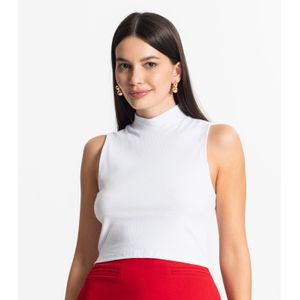 Regata Feminina Gola Alta Canelada Select Branco