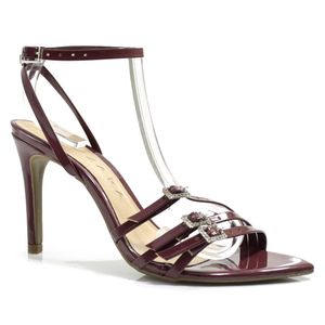 Sandália de Bico Folha e Salto Feminina Suzzara Bordô 306112