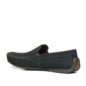 Mocassim Pegada Masculino Plus Size em Couro Marinho 540780-06
