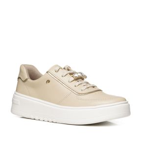 Tênis Pegada Feminino em Couro Sand 213107-02