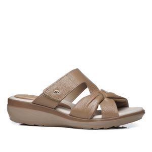 Chinelo Pegada Feminino em Couro Caramelo 232712-02